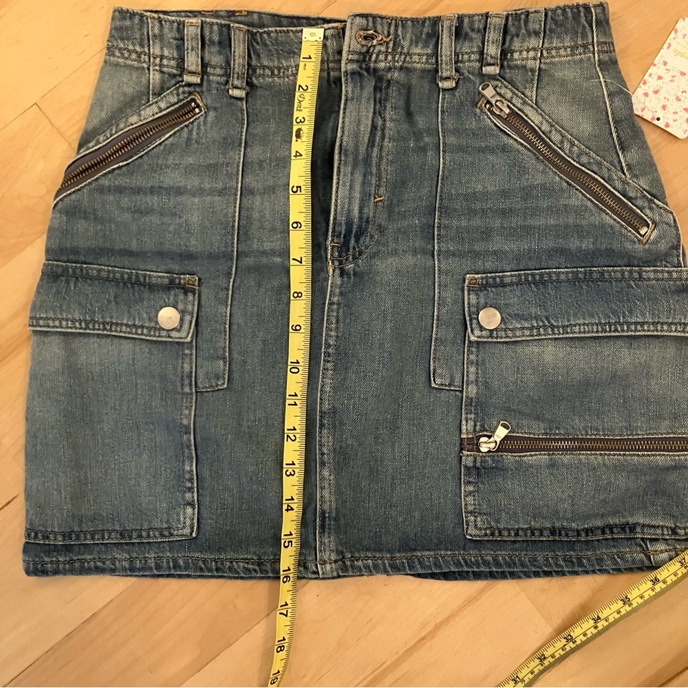 NWT Free People Blue Denim mini Skirt - Picture 8 of 9